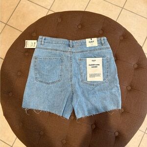Oat New York Blue Jean Shorts Distressed High-Waisted